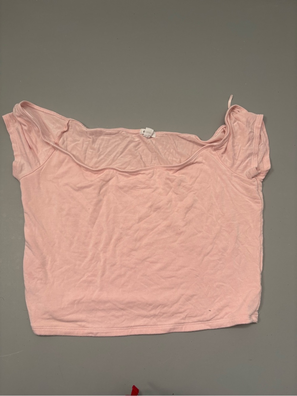 Garage Light Pink Off-Shoulder Crop Top